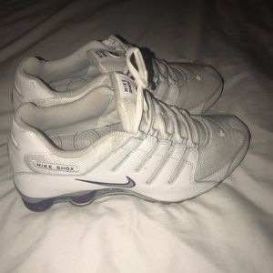 White and purple Nike sneakers